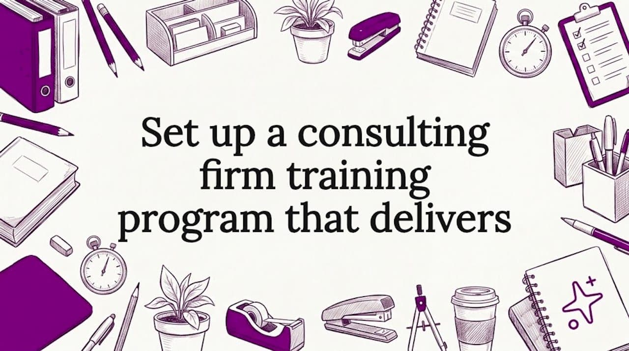 Set up a consulting firm training program that delivers