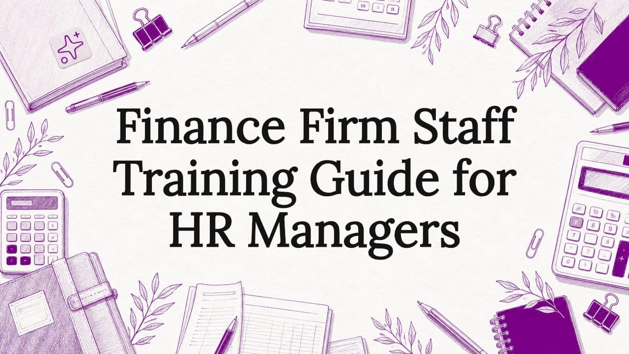 Finance Firm Staff Training Guide for HR Managers